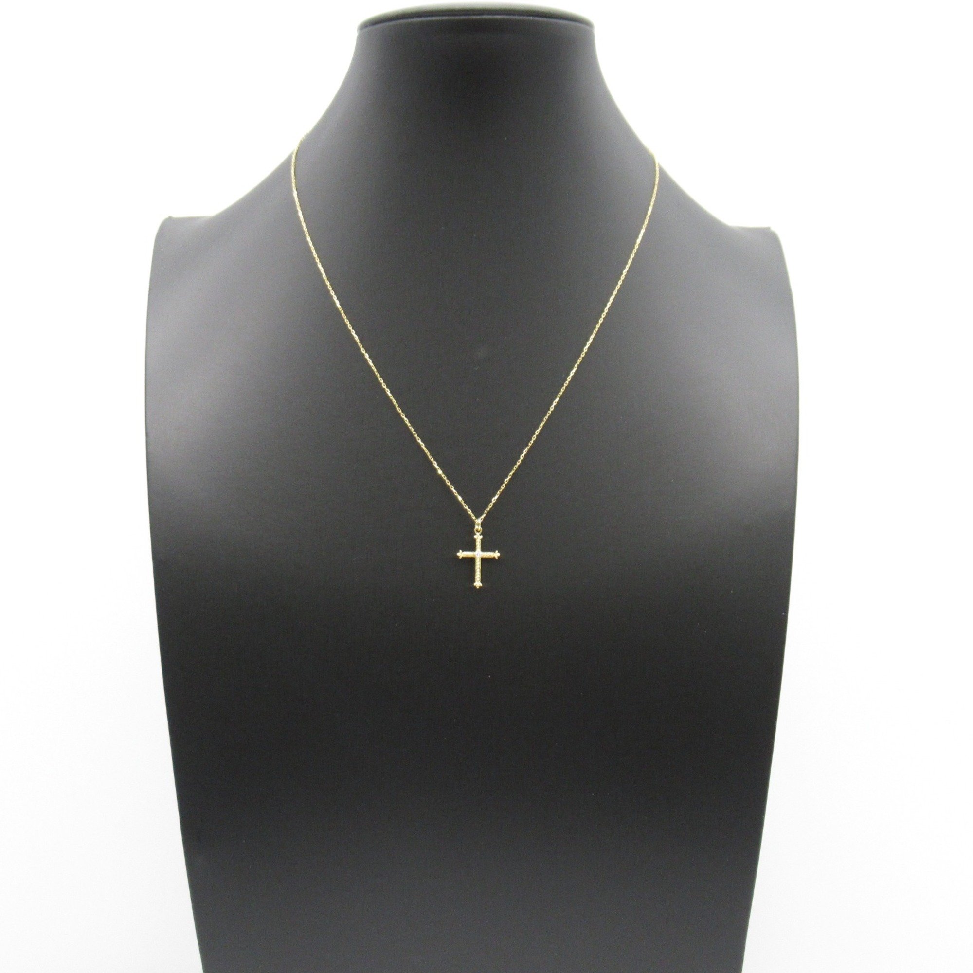 AHKAH Cleo Cross Diamond Necklace Necklace Clear  K18 (Yellow Gold) Clear