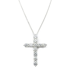 TIFFANY&CO Large Cross Diamond Necklace Necklace Clear  Pt950Platinum Clear