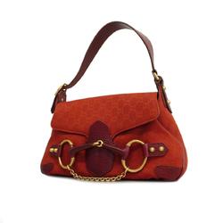 Gucci Handbag GG Canvas Horsebit 114913 Red Women's