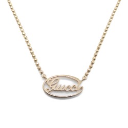 GUCCI Logo oval plate Necklace Necklace Gold  K18PG(Rose Gold) Gold