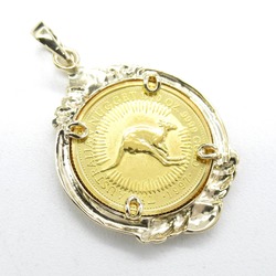 JEWELRY 1/10OZ top Pendant top Gold  K18 (Yellow Gold) K24YG Gold