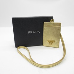PRADA Card Case with Strap Gold leather 1MC0072CLDF0522