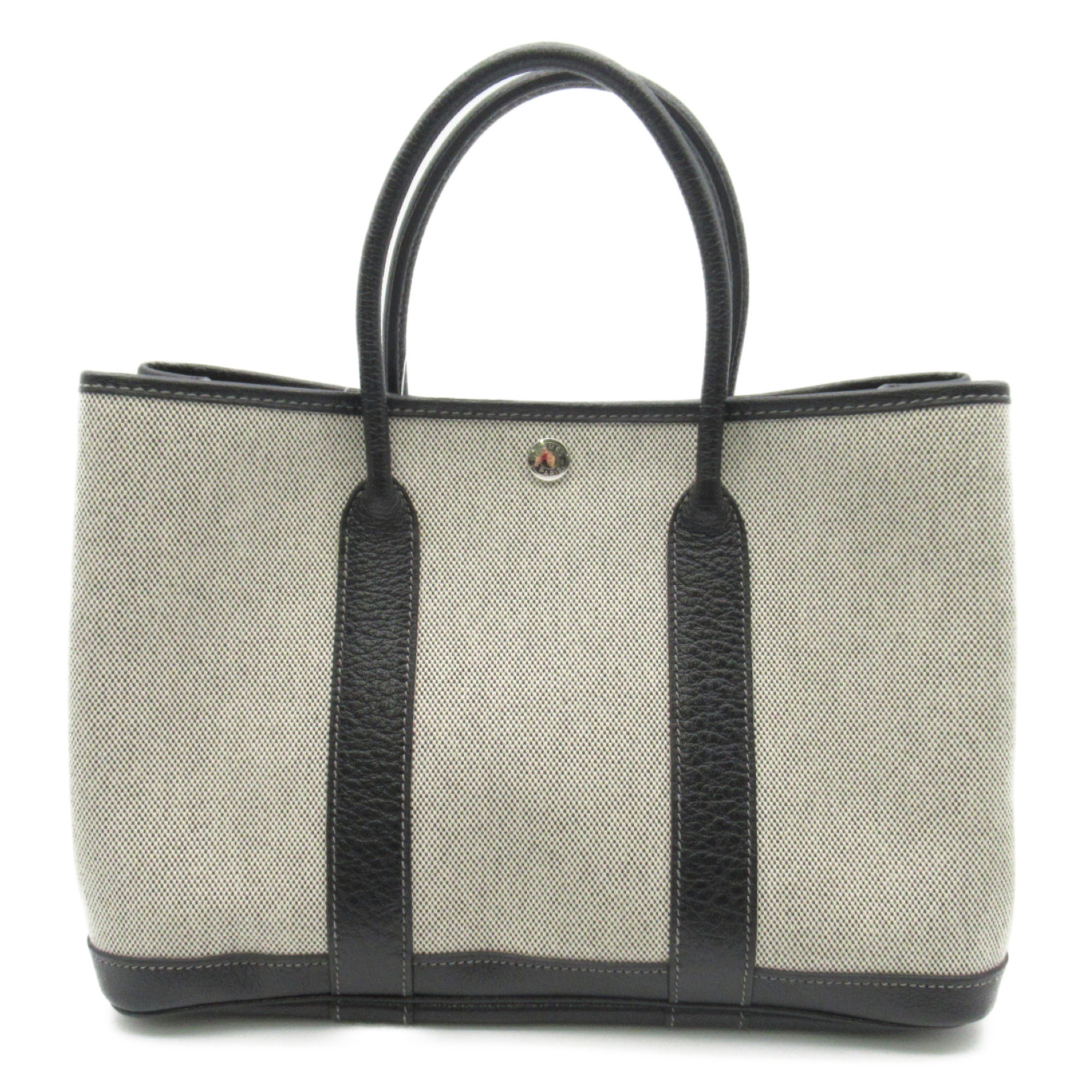 HERMES Garden Party TPM Tote Bag Gray Tiole H canvas