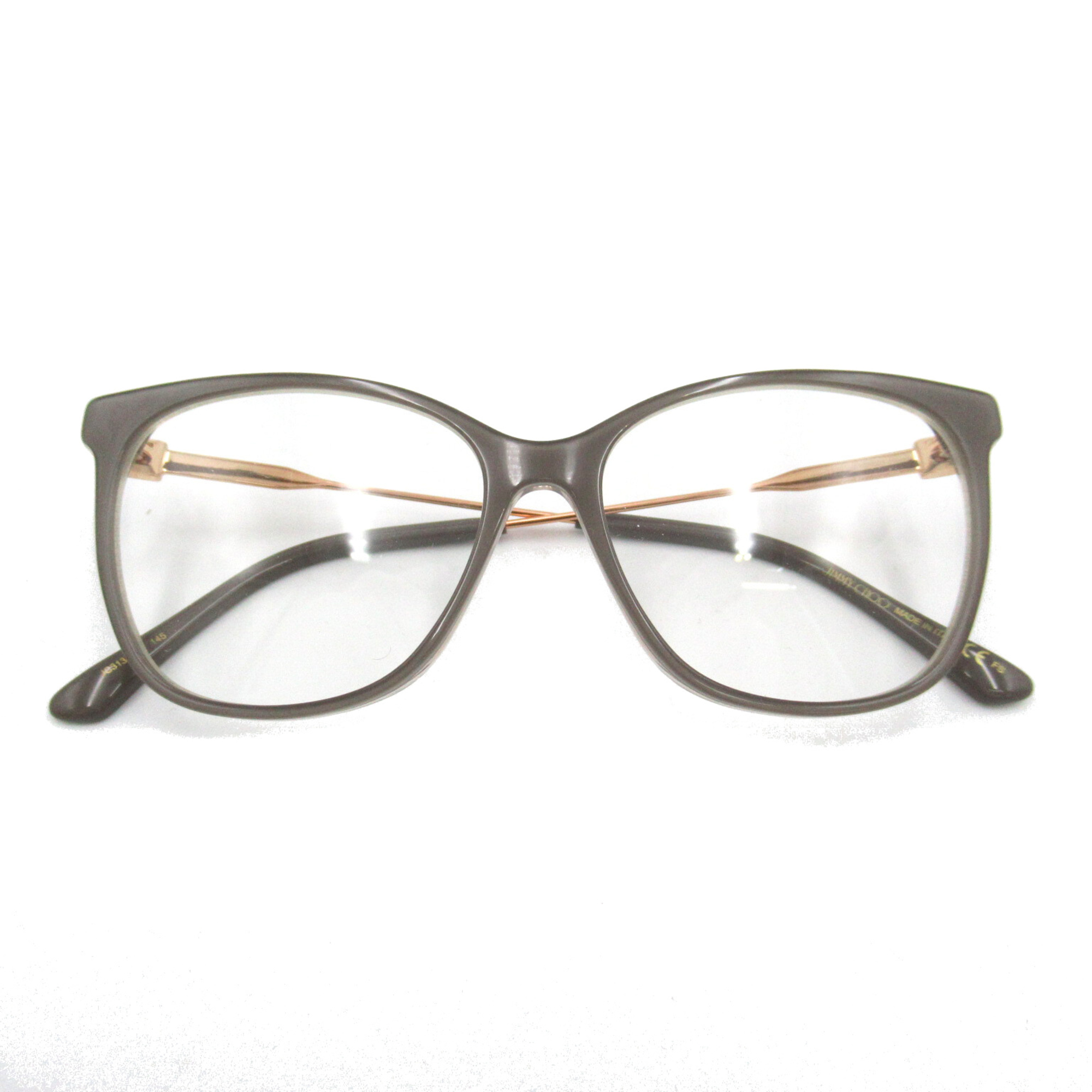 JIMMY CHOO Date Glasses Glasses Frame Gray Gold Stainless Steel Plastic 313 6RI(53)