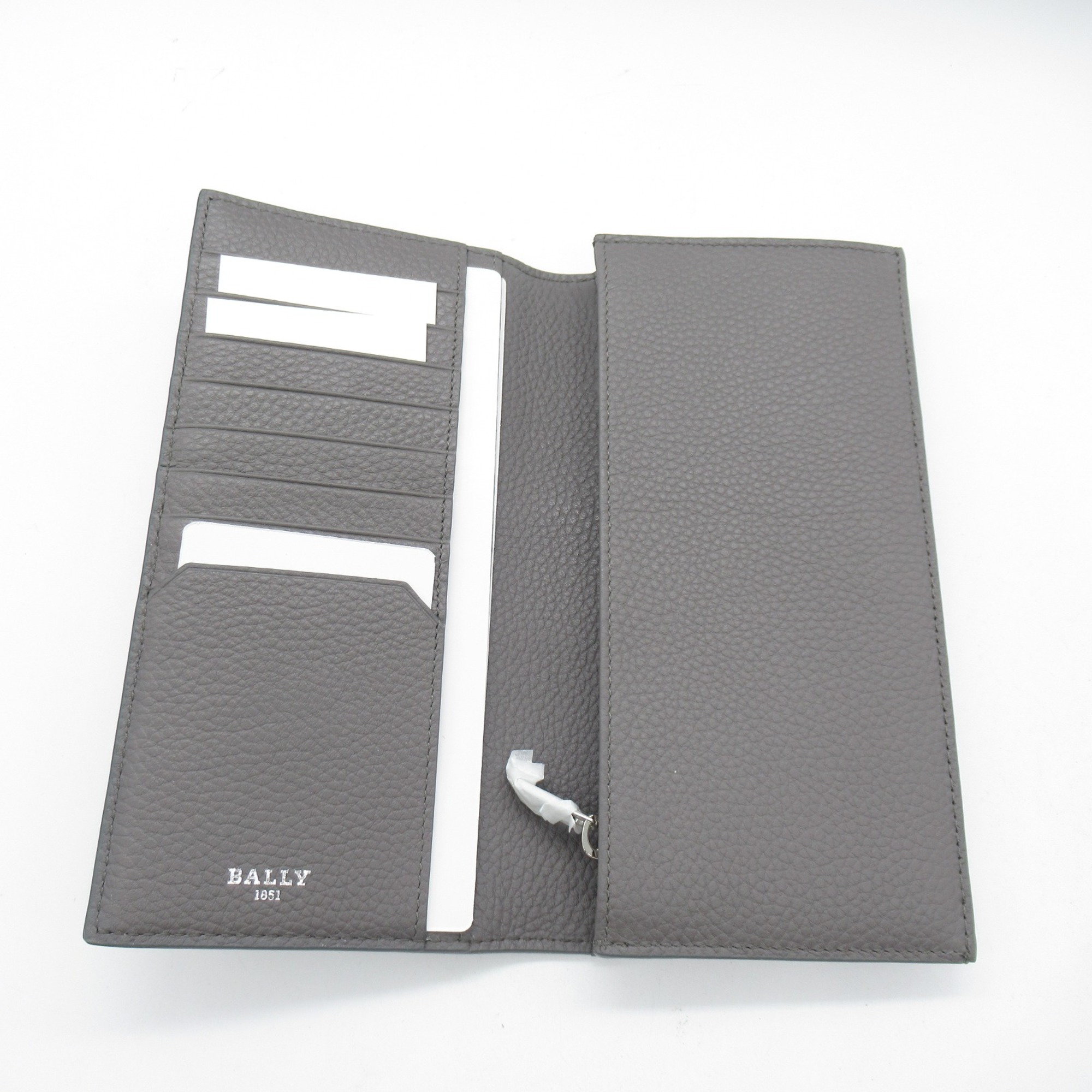 BALLY Bifold long wallet Gray dark mineral leather 6306282