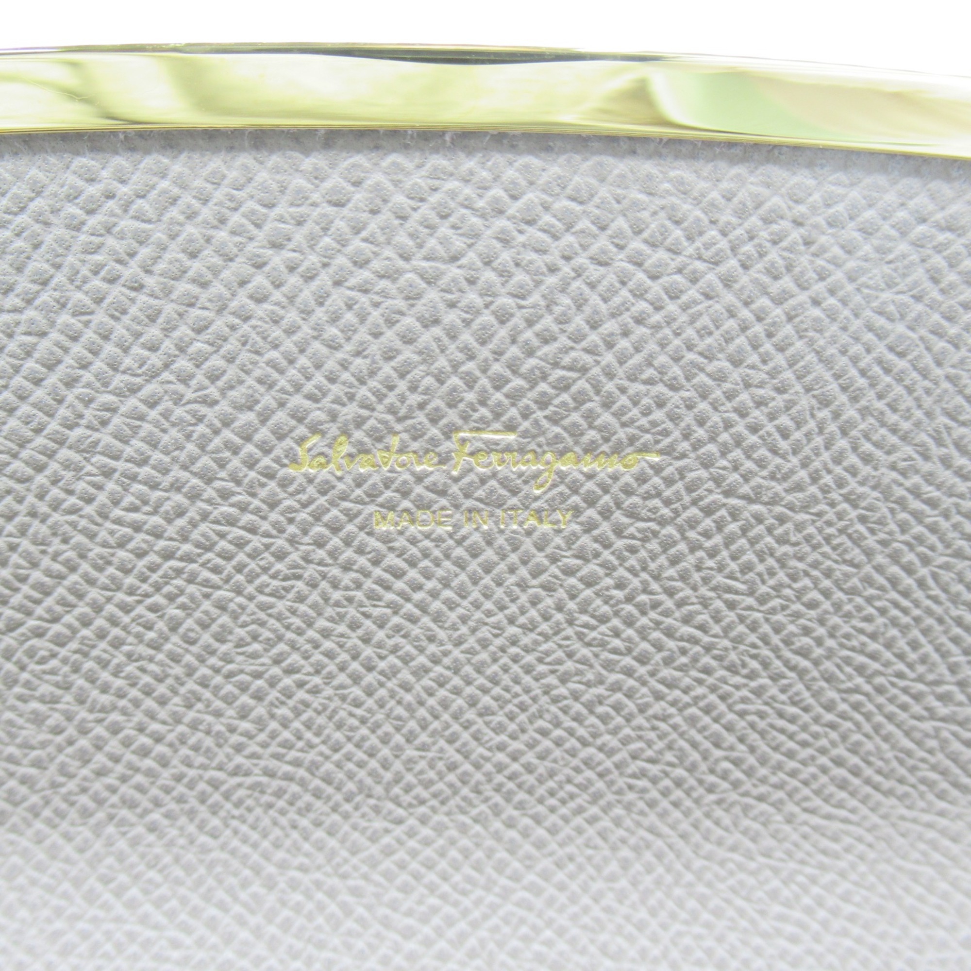 Salvatore Ferragamo Bifold long wallet Gray Gurege leather 714922