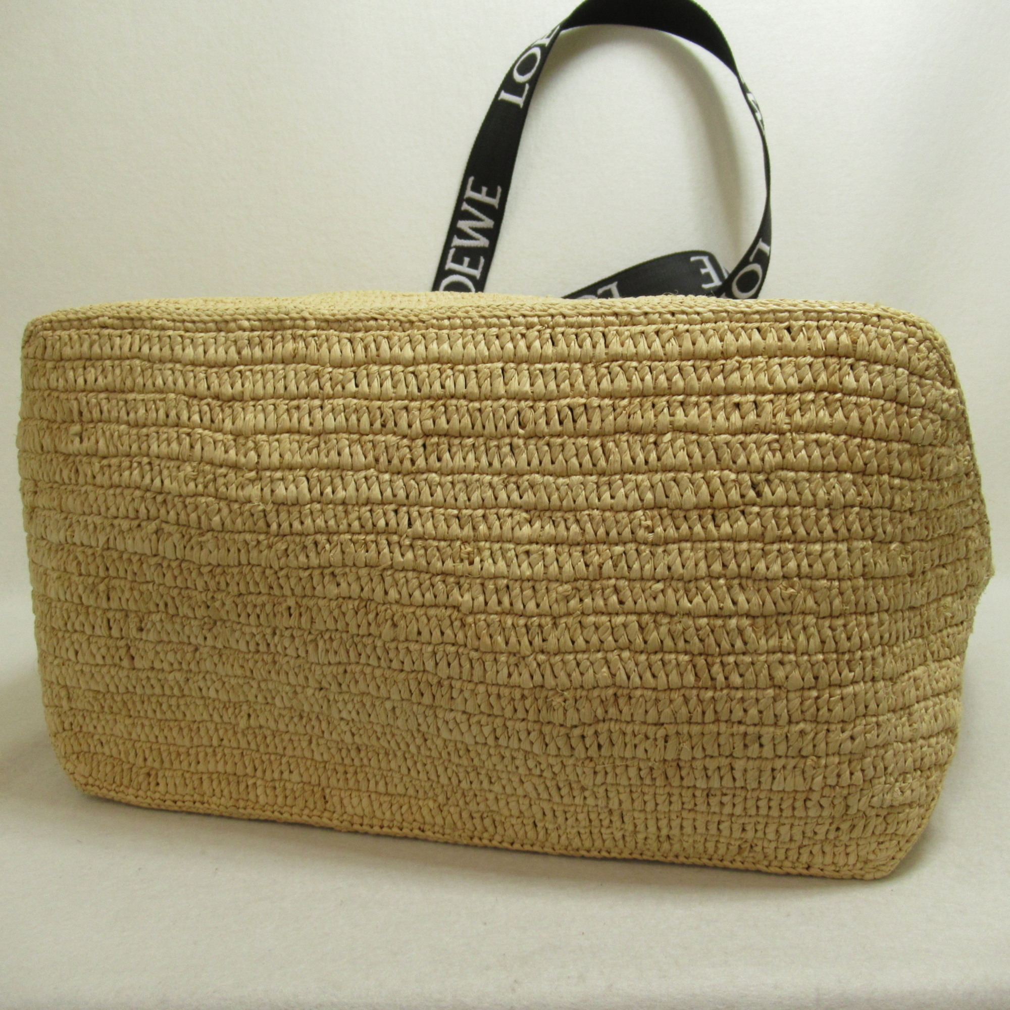 LOEWE Fold Shopper Shoulder Bag Mulch color Black Raffia B507X23X129991