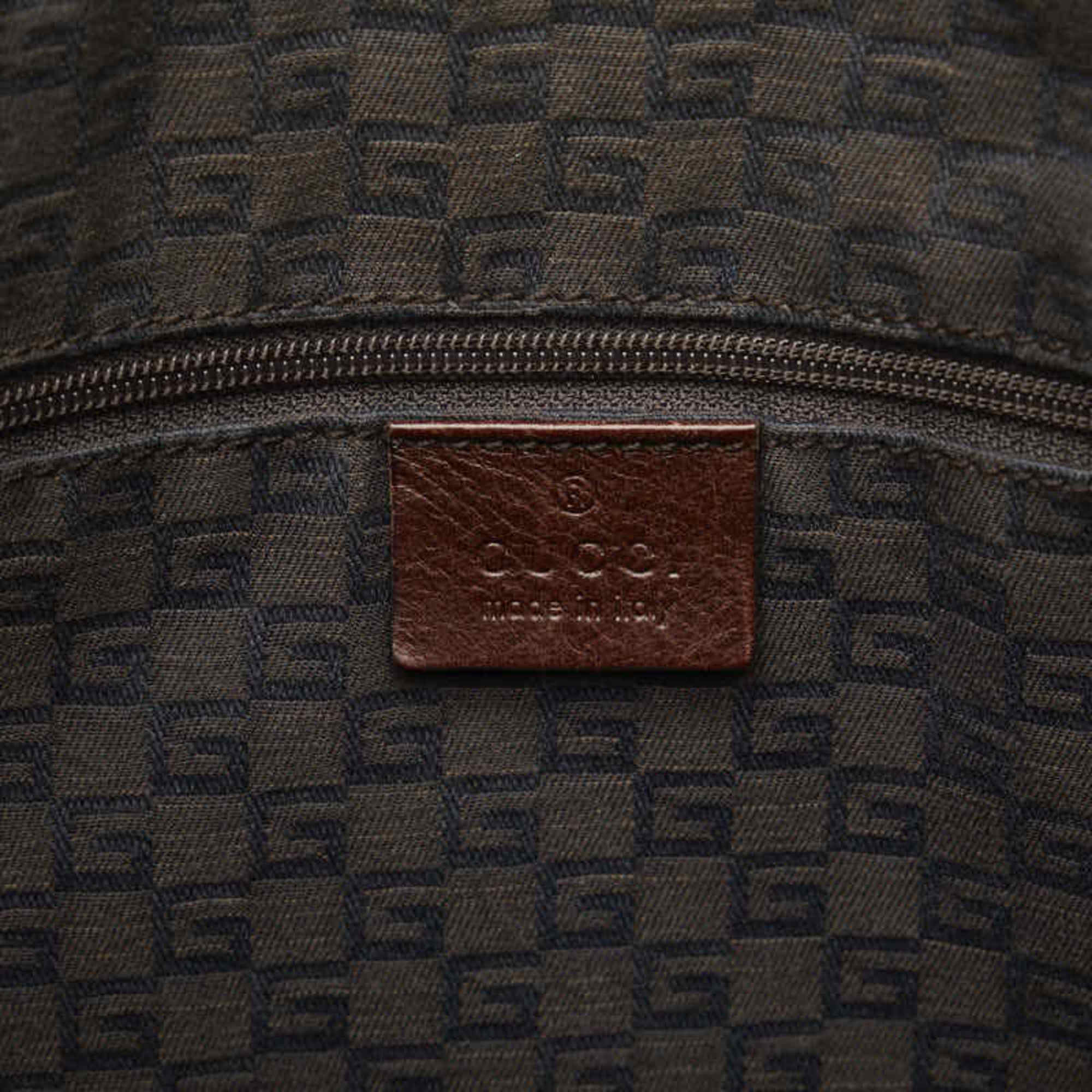 Gucci Bag 95726 Khaki Brown Canvas Leather Women's GUCCI