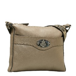 FENDI Selleria Shoulder Bag 8BT092 Silver Brown Leather Women's