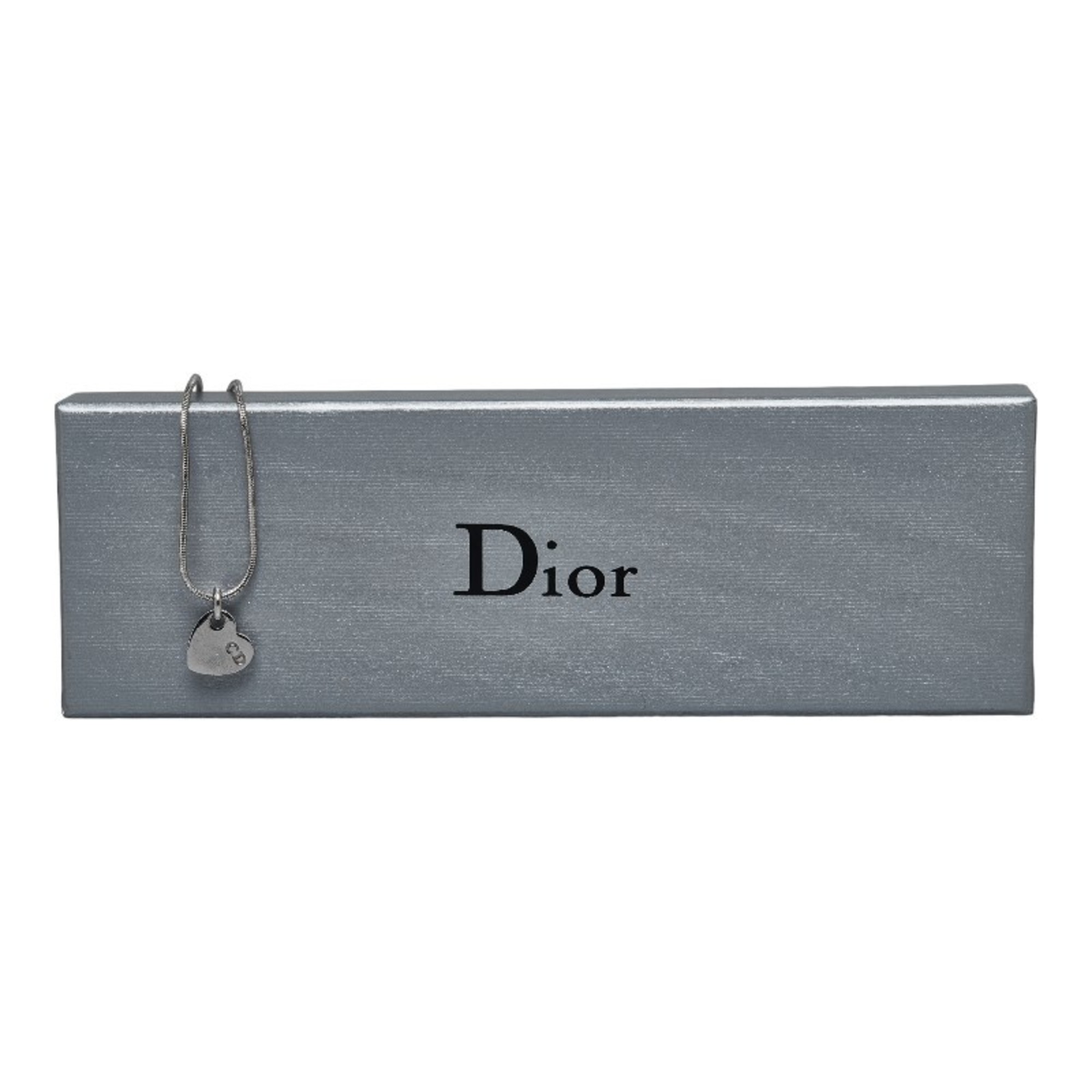 Christian Dior Dior heart necklace silver metal ladies
