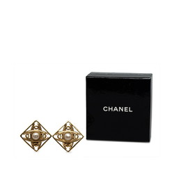 CHANEL Cocomark Earrings Gold Plated Women's