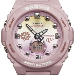 Casio Baby G × Aqua Planet Love The Sea And Earth Watch BGA 320AQ 4AJR Quartz Pink Dial Rubber Ladies CASIO