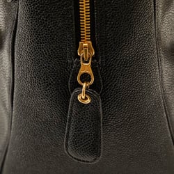 CHANEL Coco Mark Chain Tote Bag Black Caviar Skin Women's