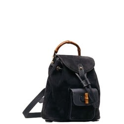 Gucci Bamboo Rucksack Backpack 003 2852 Navy Suede Leather Women's GUCCI