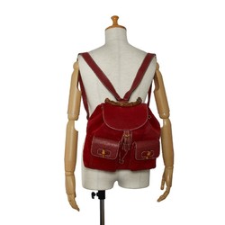 Gucci Bamboo Backpack 003 58 0016 Red Suede Leather Women's GUCCI