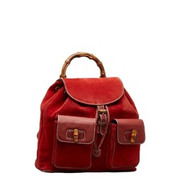 Gucci Bamboo Backpack 003 58 0016 Red Suede Leather Women's GUCCI