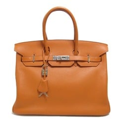 HERMES Birkin 35 handbag Orange Taurillon Clemence leather