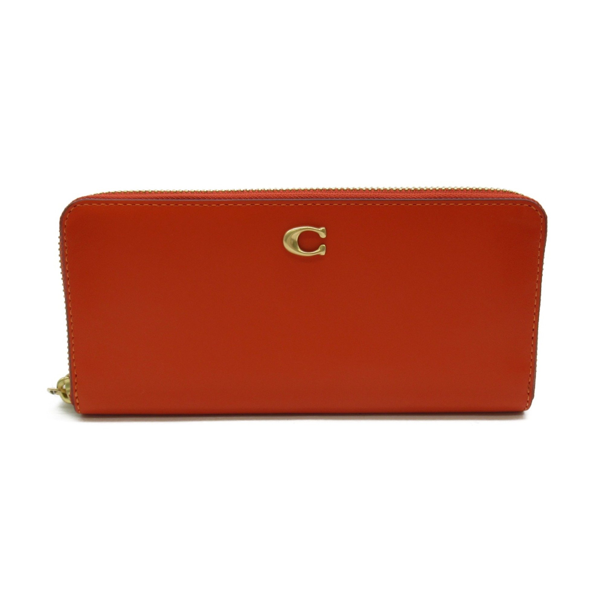 COACH Round long wallet Orange leather CH822B4B4D