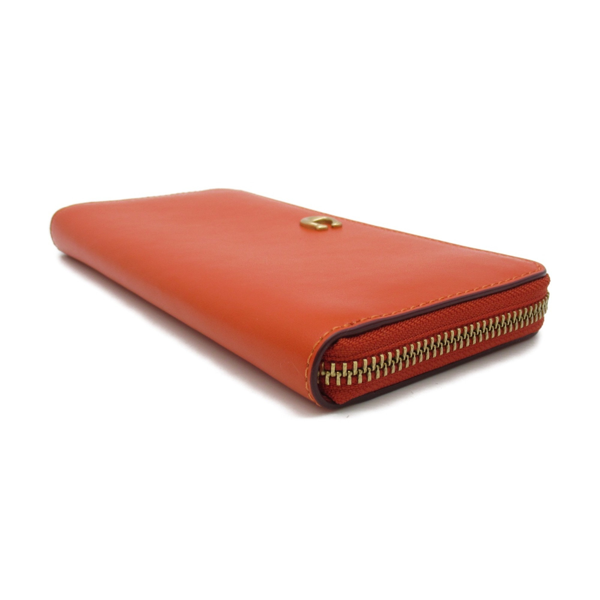 COACH Round long wallet Orange leather CH822B4B4D