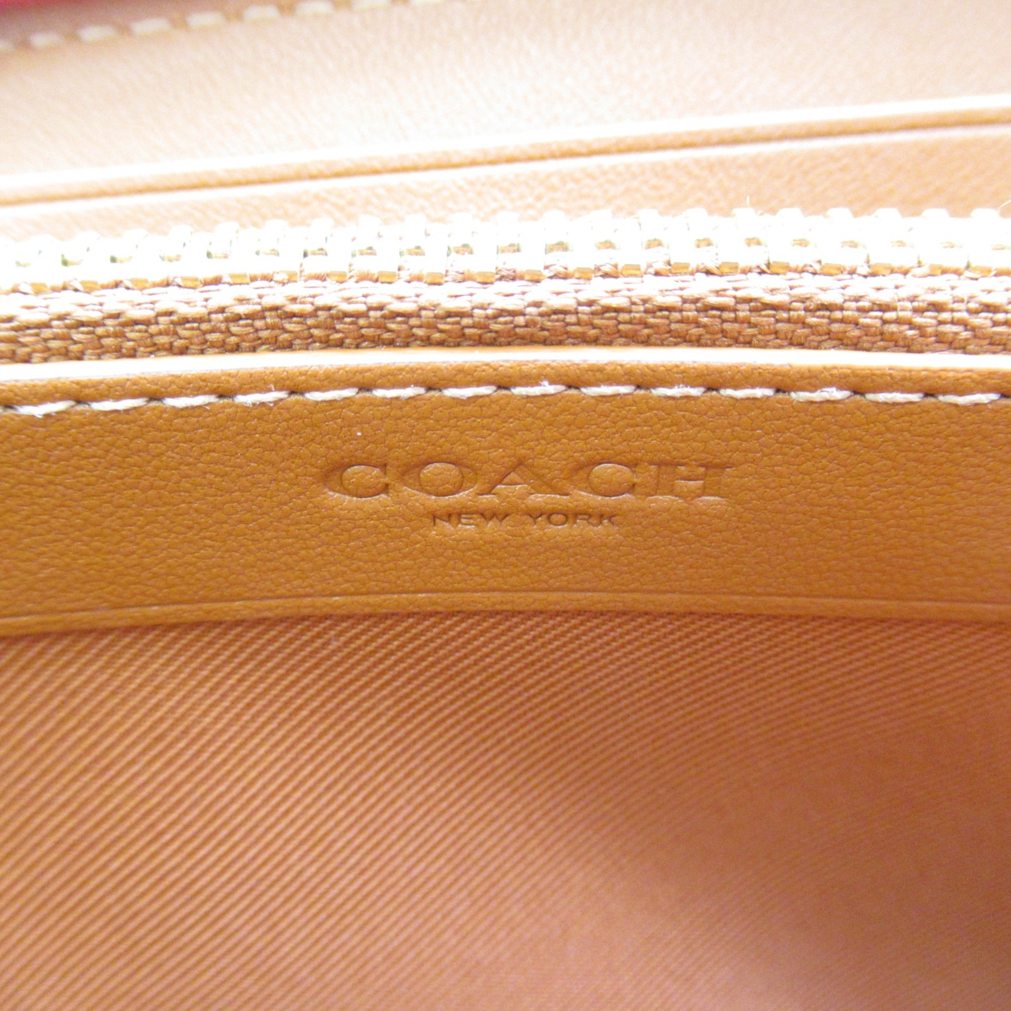 COACH Round long wallet Orange leather CH822B4B4D