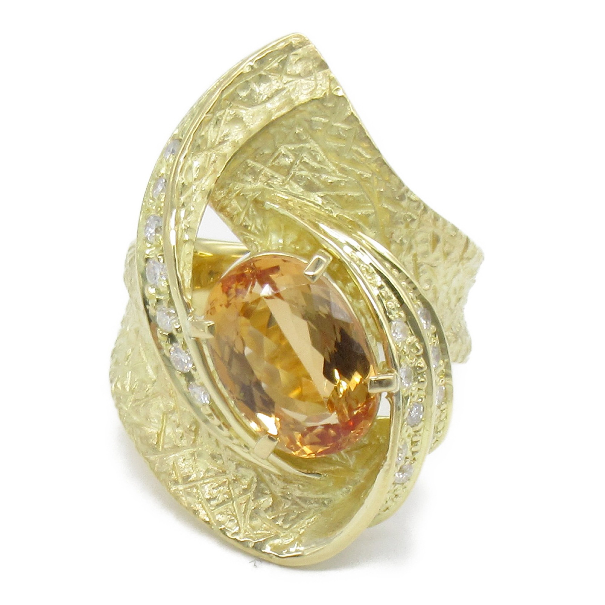 JEWELRY Imperial Topaz Diamond Ring Ring Orange  K18 (Yellow Gold) Imperialtopaz Orange