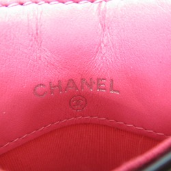 CHANEL Card Case with Chain (Ginza limited) Pink Black enamel