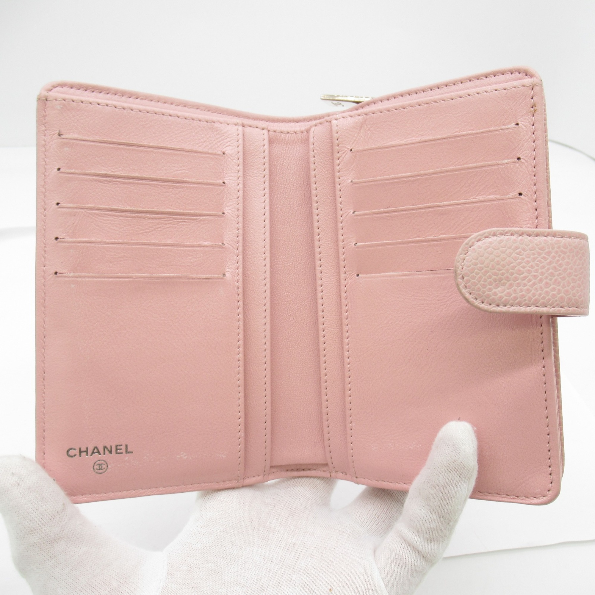 CHANEL wallet Pink Caviar Skin (Grained Calf)