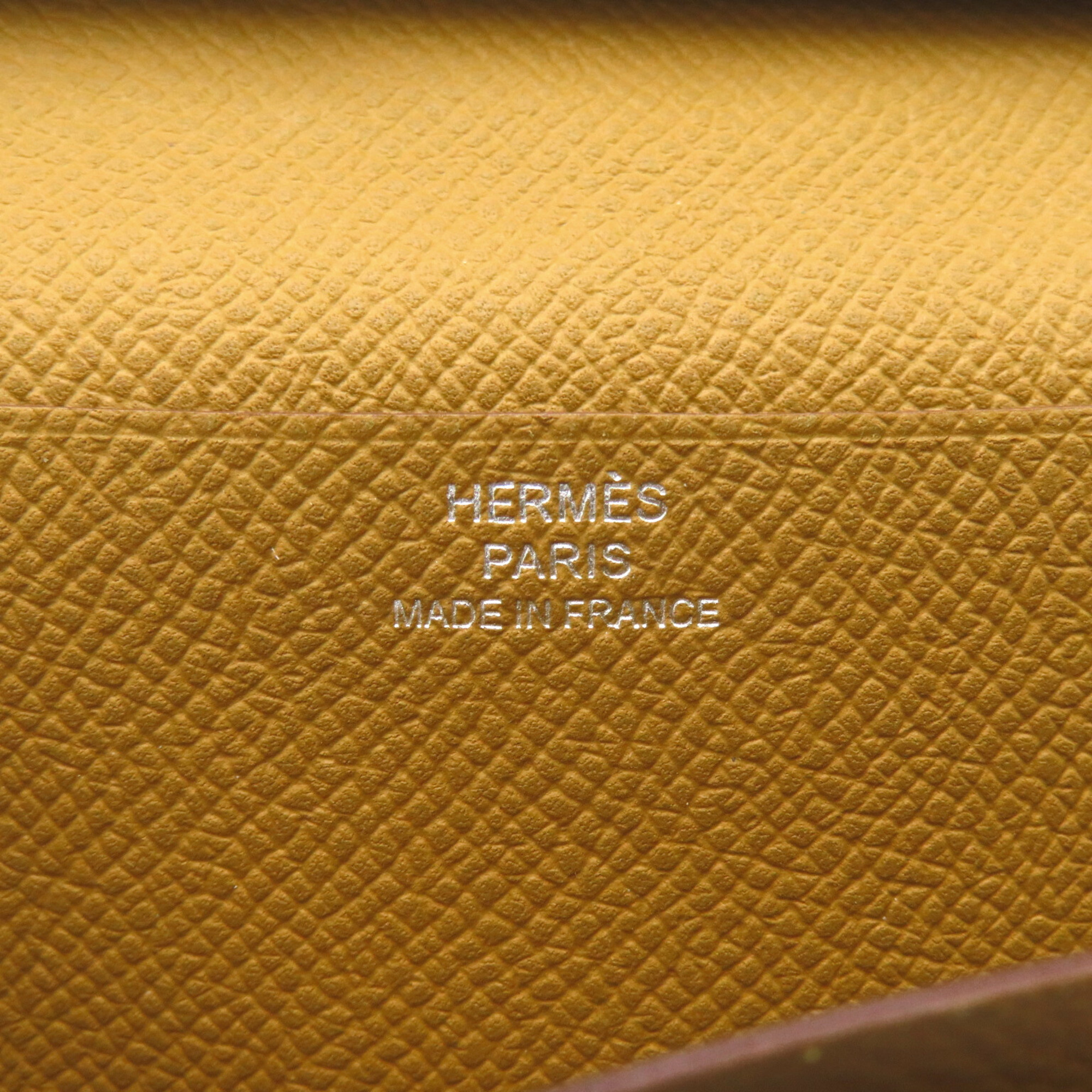 HERMES Beansufla Pink Brown Epsom leather