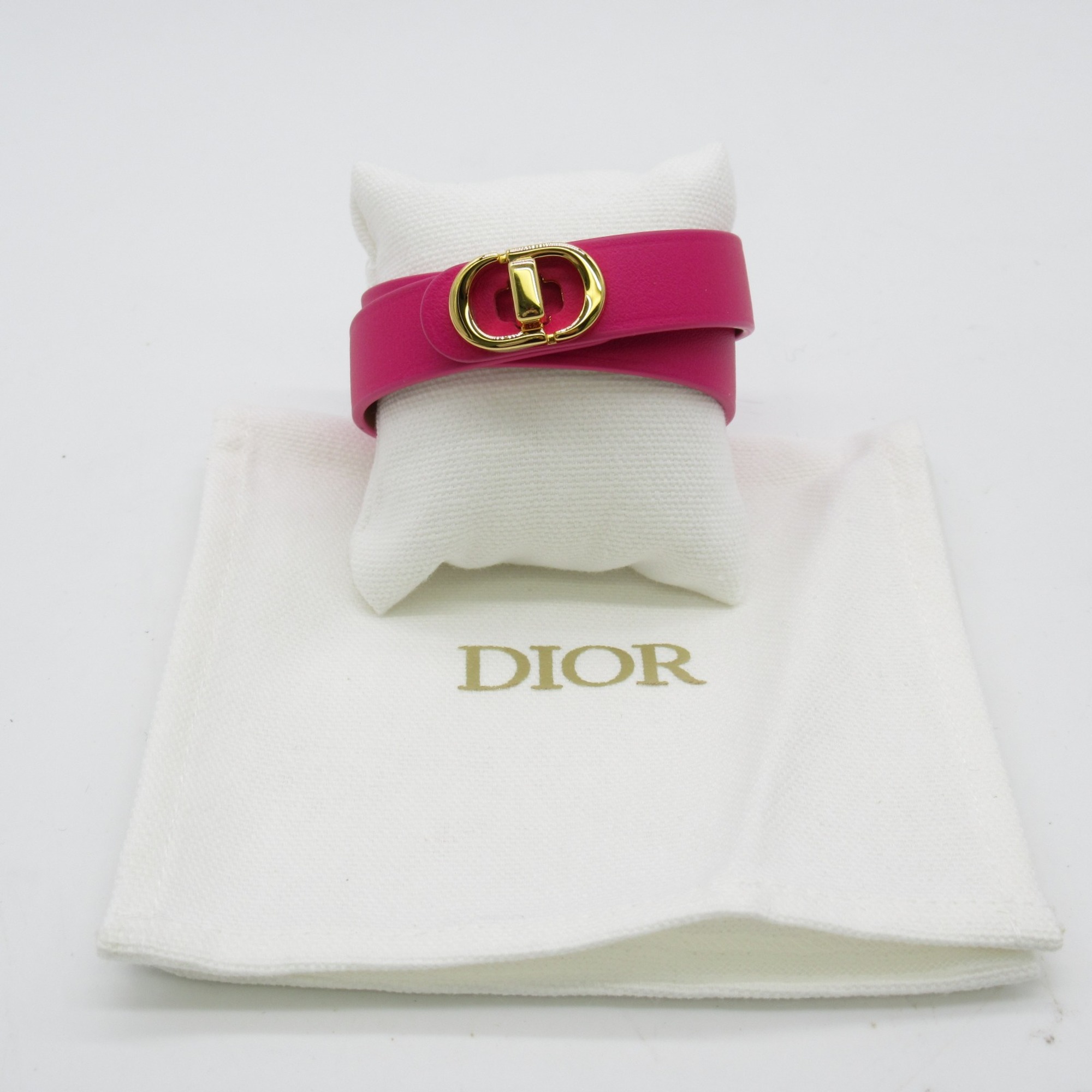 Dior 30 MONTAIGNE Double Bracelet Pink Calfskin (cowhide) metal