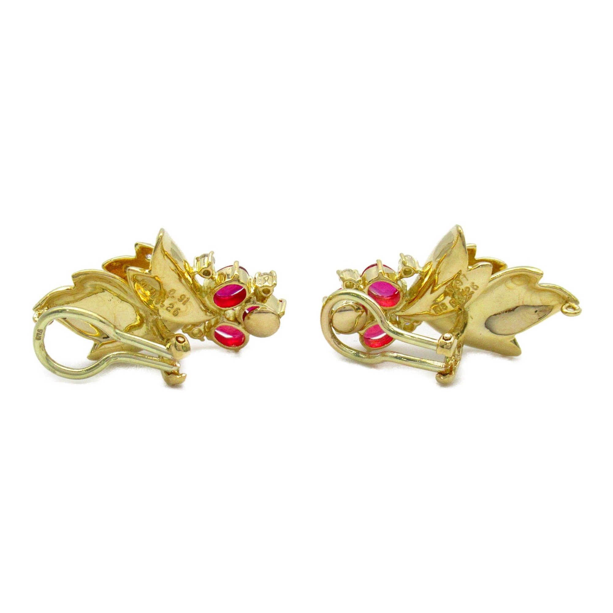 JEWELRY Rubis Diamond Earrings Earring Pink Clear K18 (Yellow Gold) Rubis Pink Clear