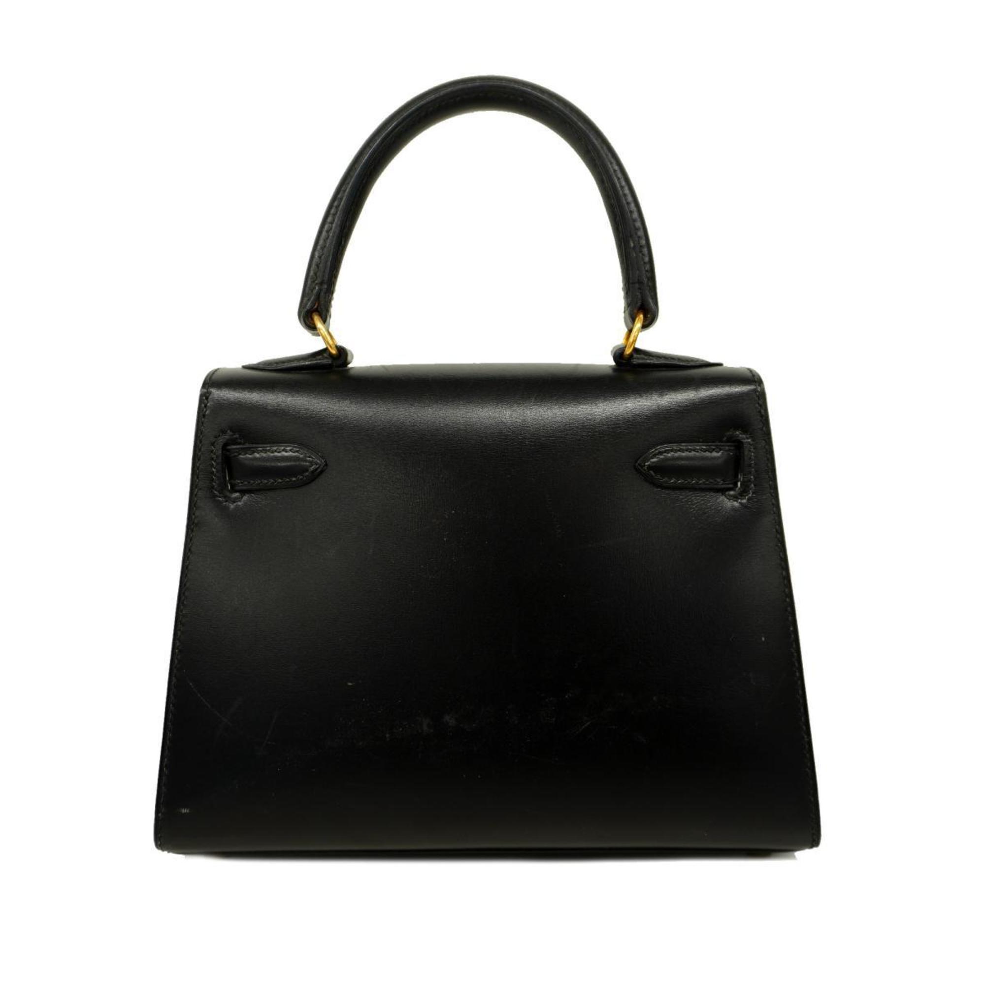 Hermes handbag Kelly 20, 〇V stamp, box calf, black, ladies