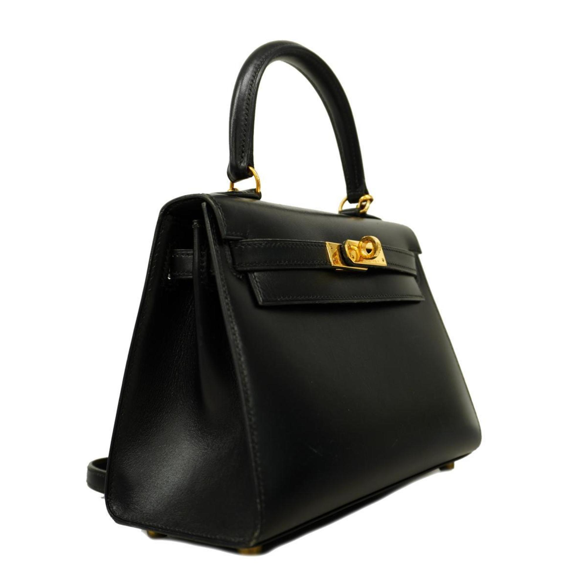 Hermes handbag Kelly 20, 〇V stamp, box calf, black, ladies