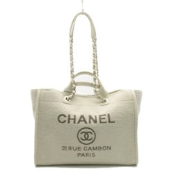 CHANEL Chanel Deauville GM Line Shoulder Bag White Fa Brique tweed A66941 B06387 NE261