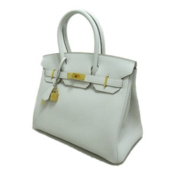 HERMES Birkin 30 Grease Pail Handbag White Grease pail Togo leather leather