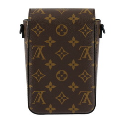 LOUIS VUITTON S Rock Vertical Wearable Wallet Shoulder Bag M81522 Monogram Macassar Leather Brown Black Pochette Vuitton
