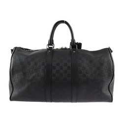 LOUIS VUITTON Keepall Bandouliere 45 Boston Bag N41145 Damier Infini Black Shoulder Vuitton