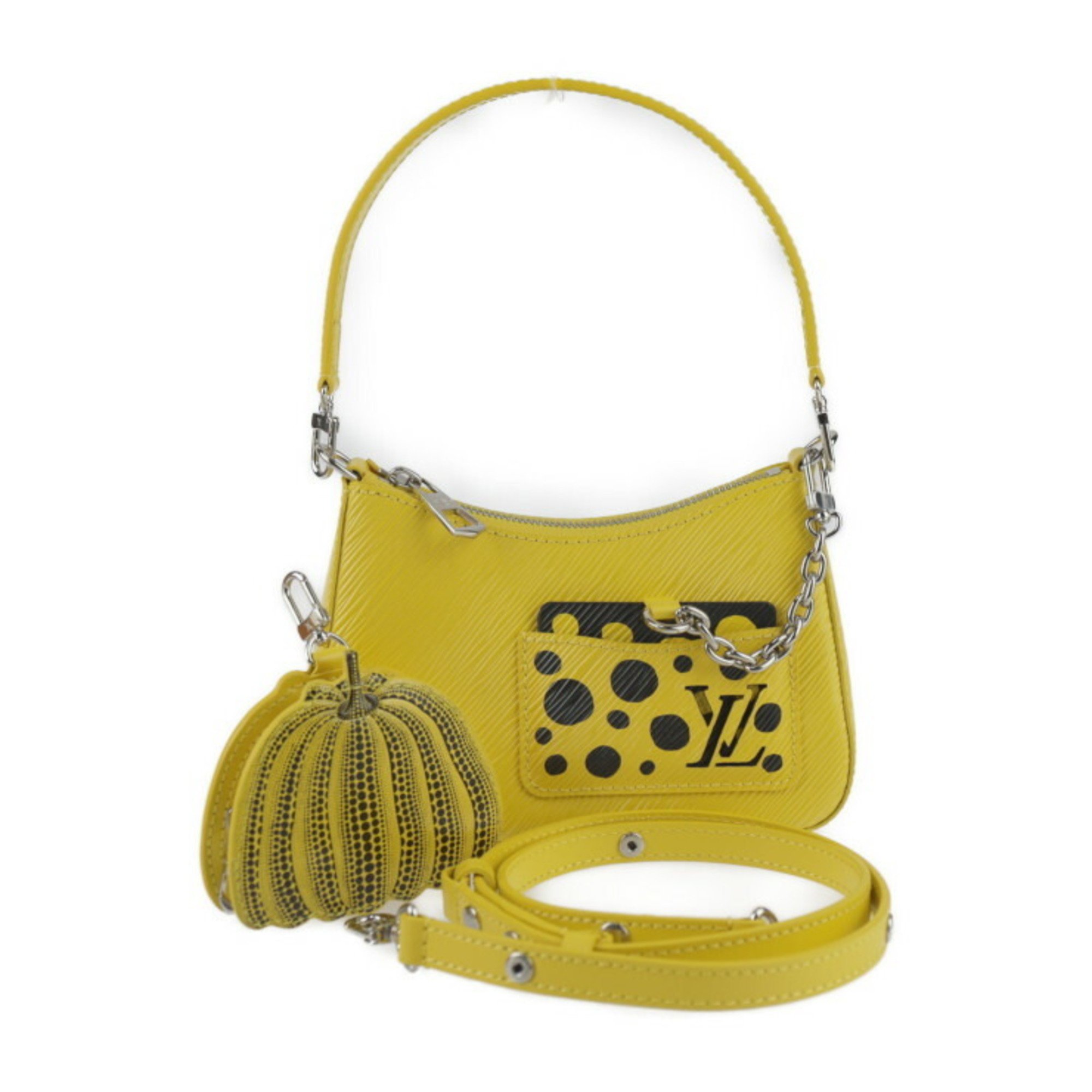 LOUIS VUITTON LVxYK Marerini Yayoi Kusama Collaboration Handbag M21702 Epi Leather Jaune Black Shoulder Bag