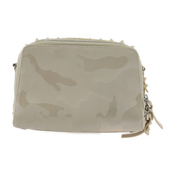 Christian Louboutin Crossbody Bag Shoulder 1225154 Canvas Rubber Beige Pochette Camouflage Military Pattern Spike Studs