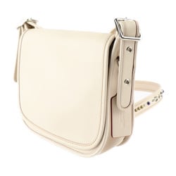 COACH Coach Patricia Saddle Shoulder Bag F59380 Leather Cream Crossbody Studs