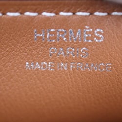 HERMES Zip Angor PM Pouch Second Bag Evercolor Gold Brown Clutch Chaine d'Ancle B engraved