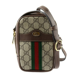 GUCCI Gucci Ophidia Pochette Shoulder Bag 546595 GG Supreme Canvas Leather Beige Brown Sherry Line