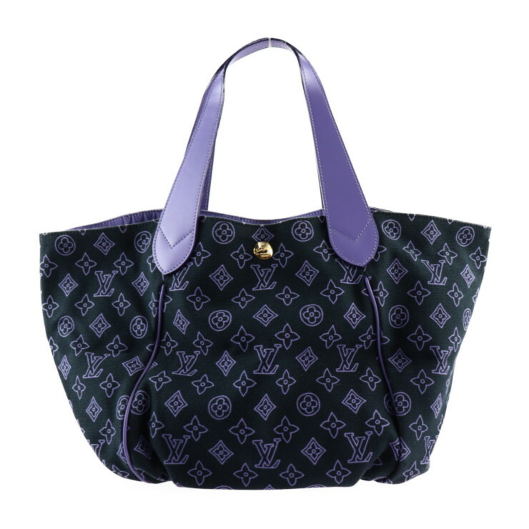 LOUIS VUITTON Louis Vuitton Cabas Ipanema PM Beach Line Handbag M95983 Canvas Leather Marine Tote Bag Monogram