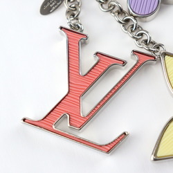 LOUIS VUITTON Bijou Sac Fleur de Epi Keychain M67126 Metal Silver Multicolor Bag Charm Vuitton