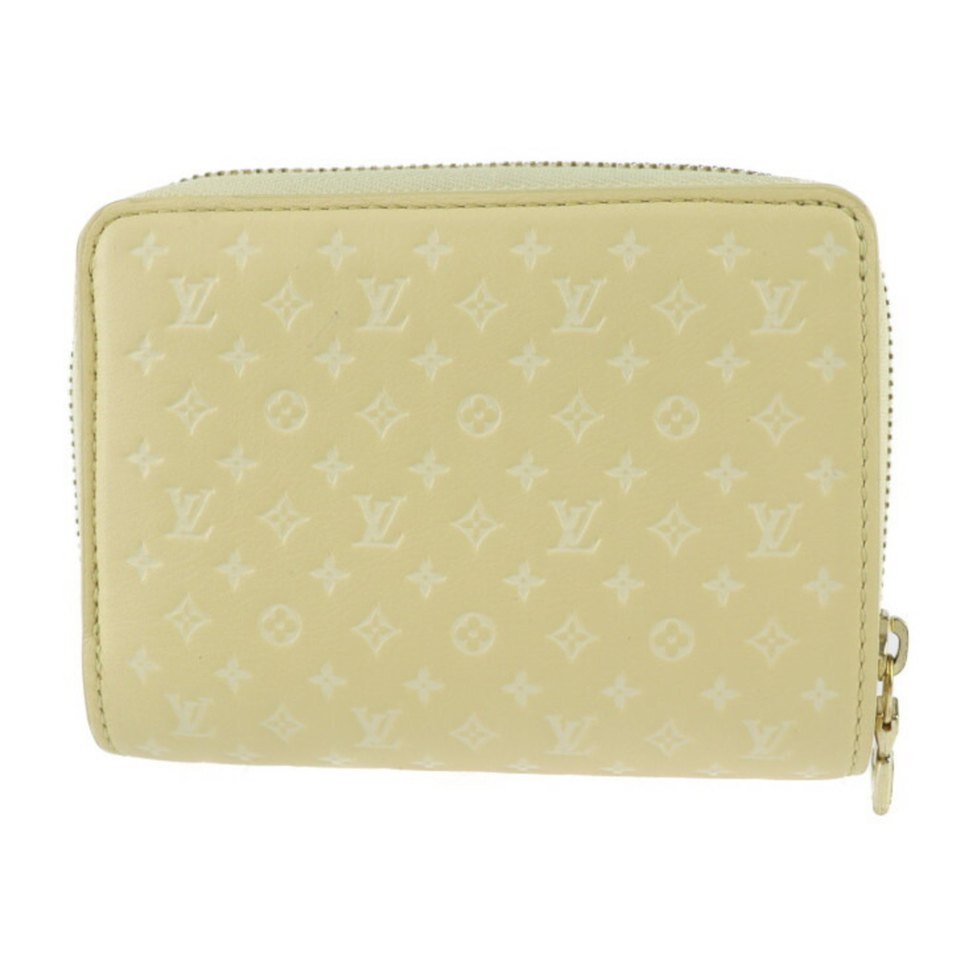 LOUIS VUITTON Louis Vuitton Portefeuille Lou Nanogram Bi-fold Wallet M82288 Calf Leather Jaune Round