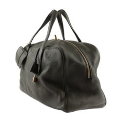 HERMES Victoria 43 Boston Bag Taurillon Clemence Dark Olive Handbag □E Stamp