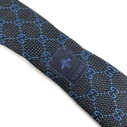 GUCCI Silk Tie Black Blue Gucci