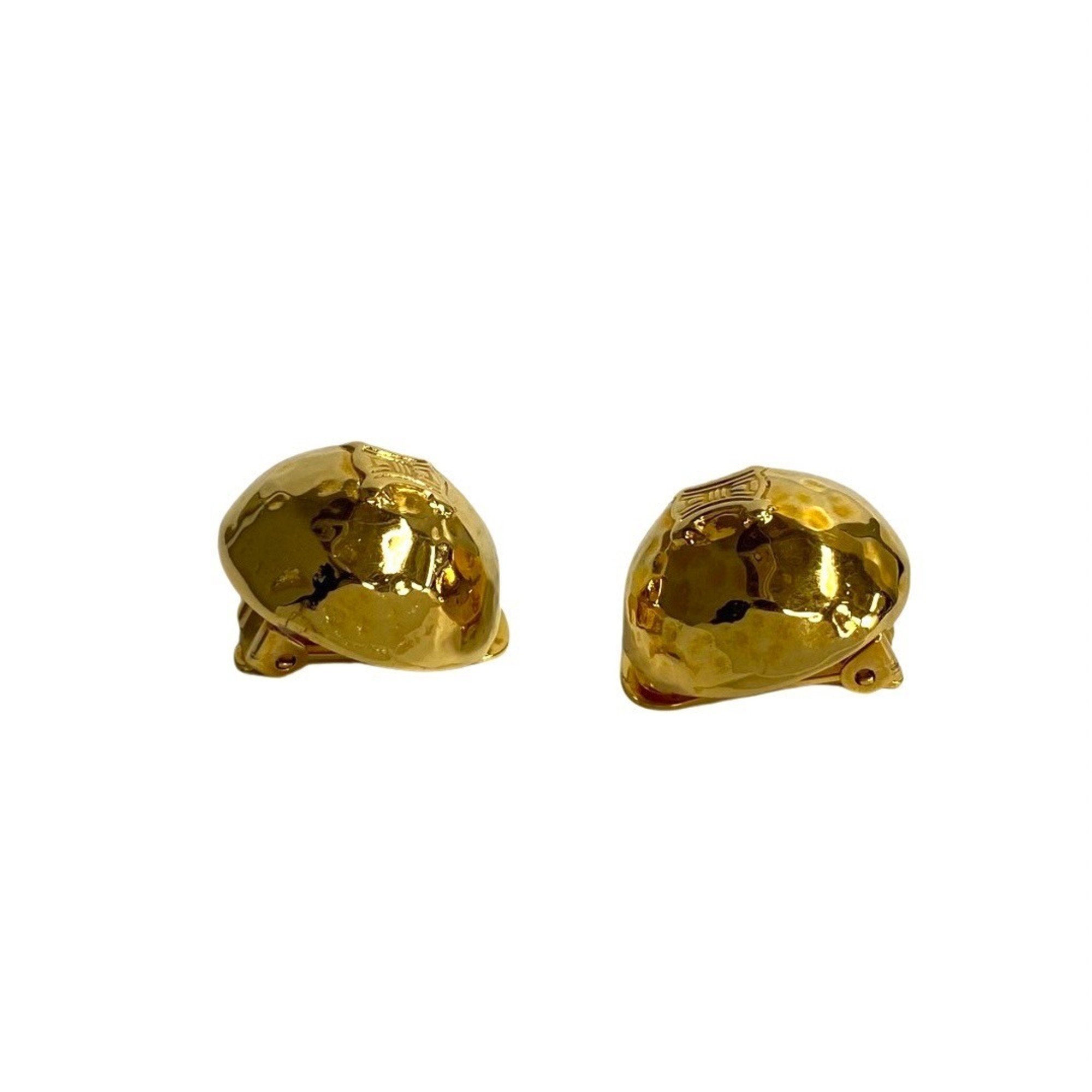 CELINE Triomphe Motif Metal Earrings Women's Gold 65931