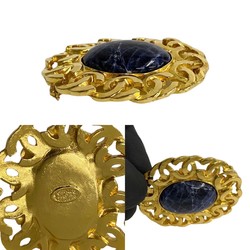 CHANEL Coco Mark Motif Color Stone Brooch Gold 57029