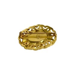 CHANEL Coco Mark Motif Color Stone Brooch Gold 57029