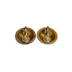 CHANEL 94A engraved Coco mark metal earrings for women 31060